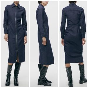 ZARA soft denim dress with zipper blogger favorite